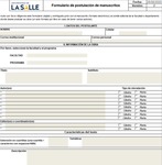 Formulario de postulación de manuscritos by Universidad de La Salle. Ediciones Unisalle